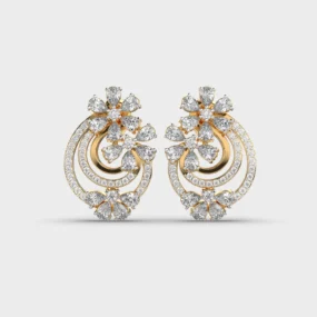 Splendid Freesia Mixed Diamond Earrings